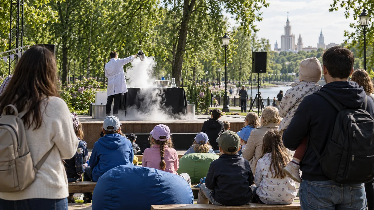 Научное шоу для детей в московском парке
