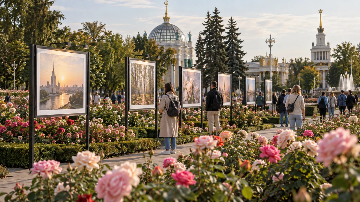 Уличная фотовыставка в Южном розарии ВДНХ